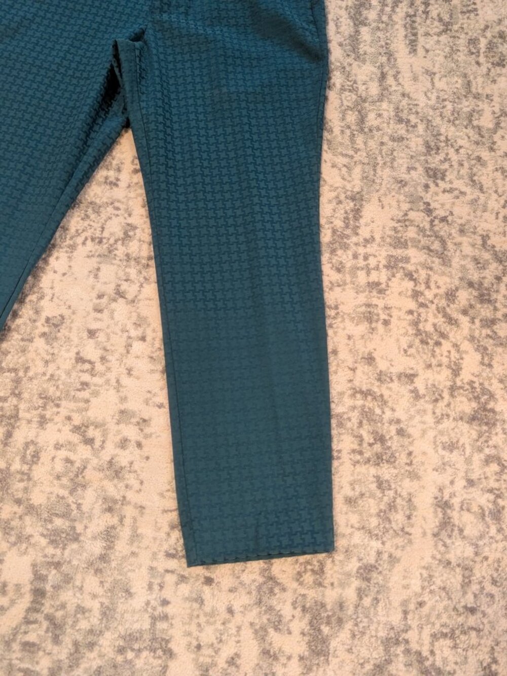 Old Navy Pixie Pants Women's 14 Green Houndstooth Slim Career Ankle Stretch - Picture 2 of 10